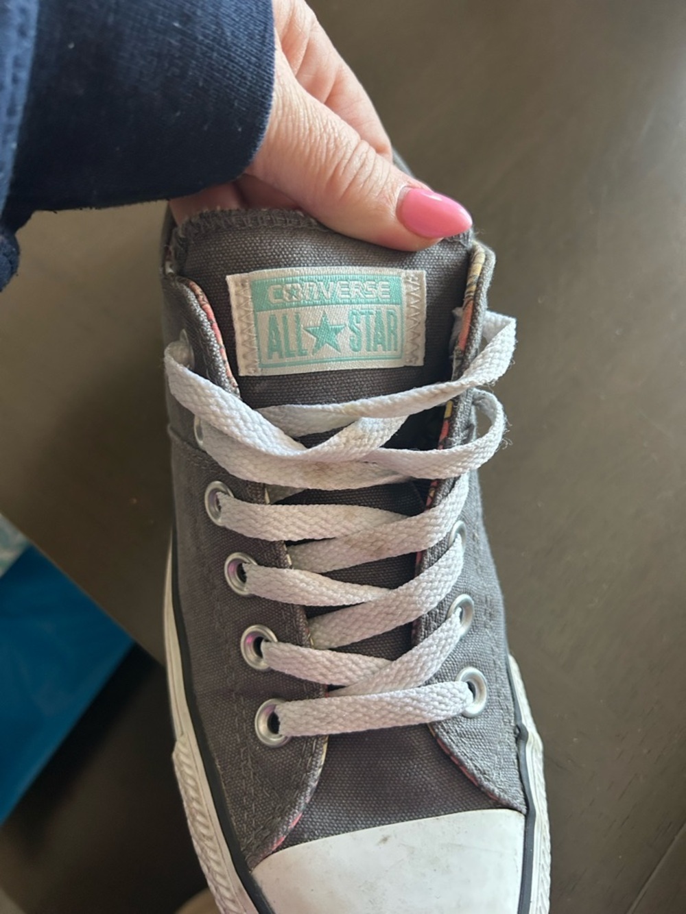 Converse Gray Canvas Low-Top Sneakers with White Accents - Picture 7 of 7